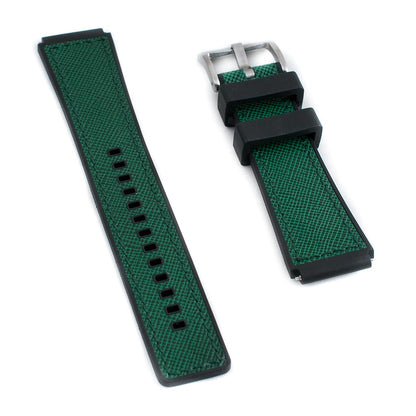 TQ18 Q Timex Replacement Watch Straps - Leather and FKM Rubber Hybrid Quick Release Watch Bands