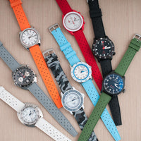 Tropical Retro Style FKM Rubber Quick Release Watch Straps