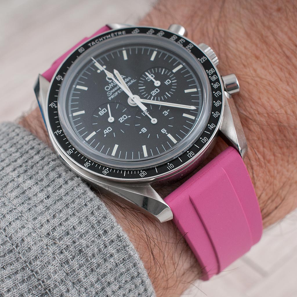 Brodinkee StrapHabit Pink Deployant Rubber Watch Straps