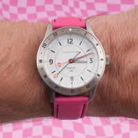 Brodinkee x StrapHabit Men Wear Pink 2025 Deployant Sailcloth Watch Straps