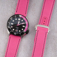 Brodinkee x StrapHabit Men Wear Pink 2025 Deployant Sailcloth Watch Straps