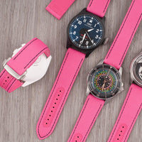 Brodinkee x StrapHabit Men Wear Pink 2025 Deployant Sailcloth Watch Straps