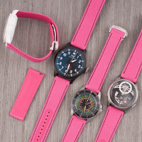 Brodinkee x StrapHabit Men Wear Pink 2025 Deployant Sailcloth Watch Straps