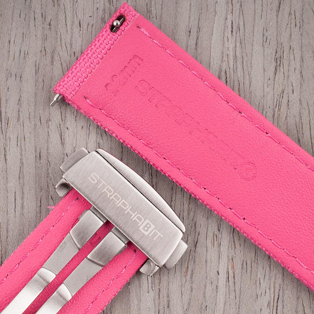 Brodinkee x StrapHabit Men Wear Pink 2025 Deployant Sailcloth Watch Straps