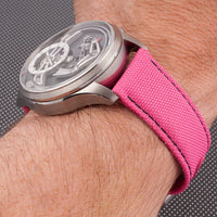 Brodinkee x StrapHabit Men Wear Pink 2025 Deployant Sailcloth Watch Straps