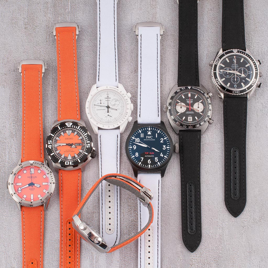 Quick Release Sail Watch Strap StrapHabit Deployant Sailcloth