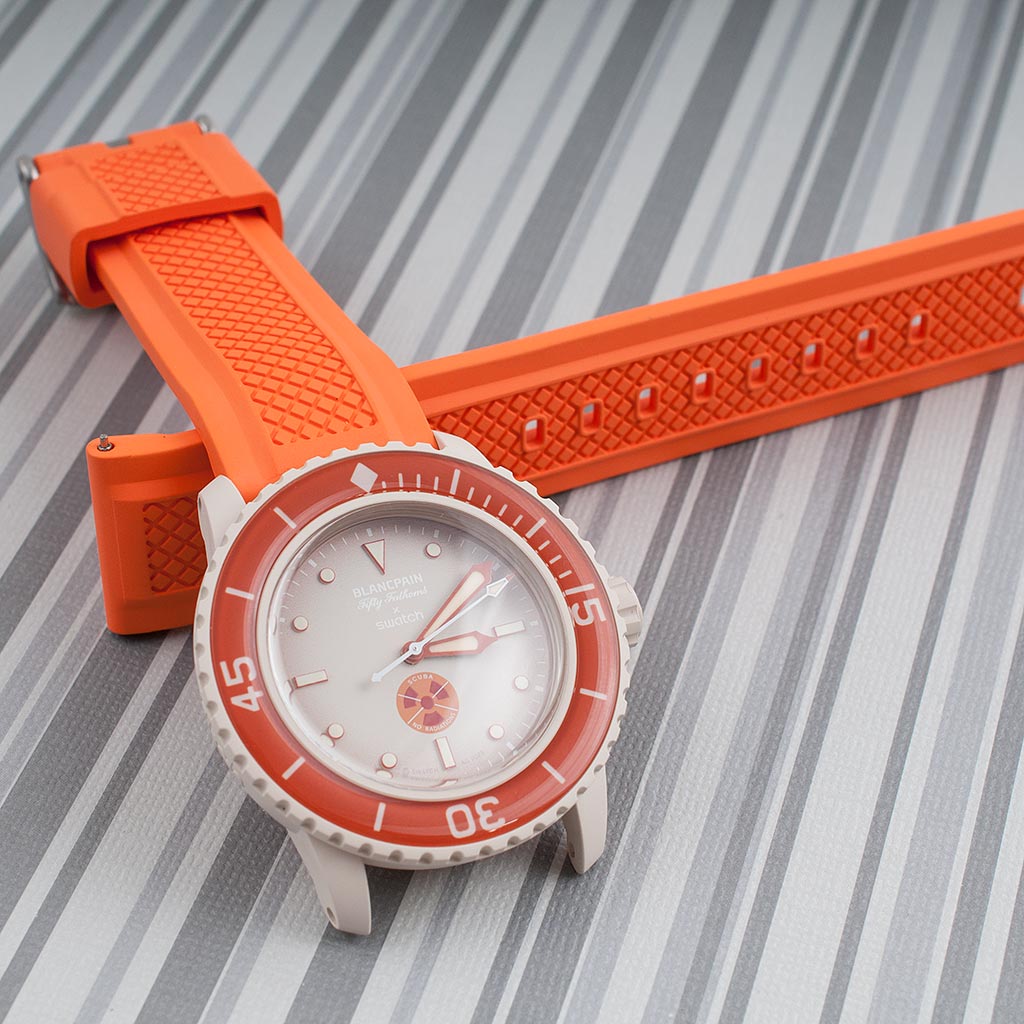 Locking Keeper FKM Rubber Quick Release Watch Straps
