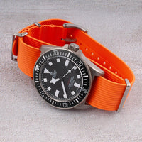 Ribbed Pass-Through Military FKM Rubber Watch Straps
