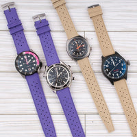 Tropical Retro Style FKM Rubber Quick Release Watch Straps