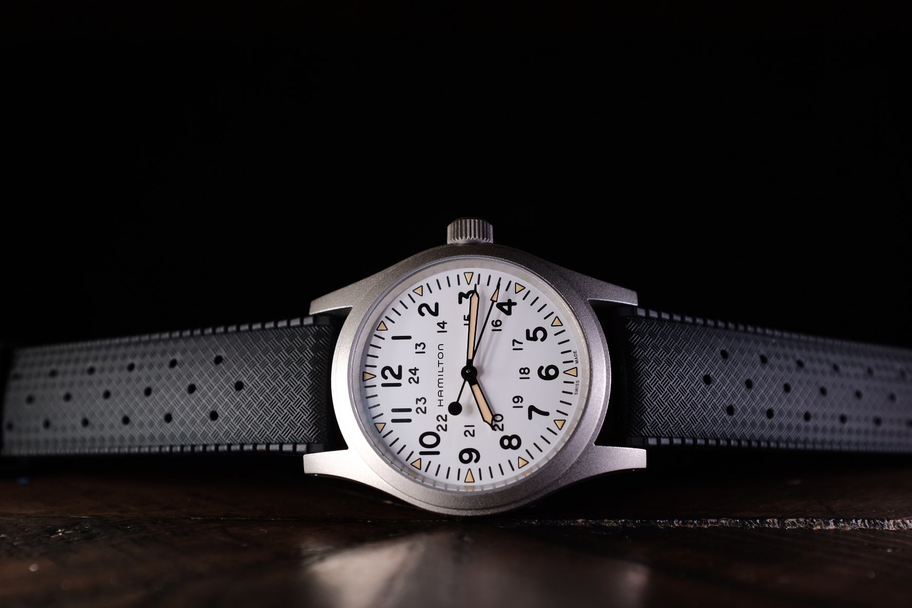 Tropical retro vintage replacement watch strap band FKM rubber tropic 19mm 20mm 21mm 22mm black hamilton khaki field white