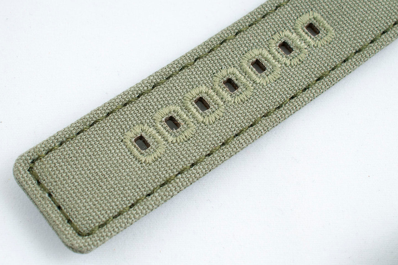 Canvas quick release watch strap band green 20mm 22mm