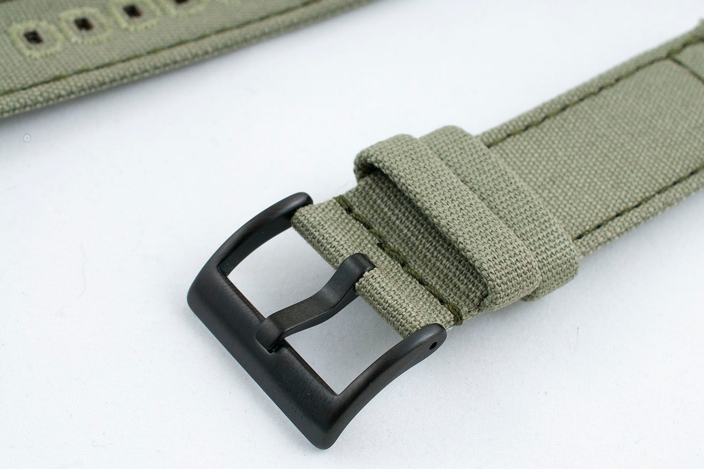 Canvas quick release watch strap band black pvd buckle 20mm 22mm