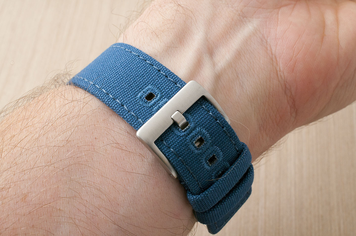 Canvas quick release watch strap band blue 20mm 22mm