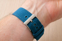 Canvas quick release watch strap band blue 20mm 22mm variant_blue