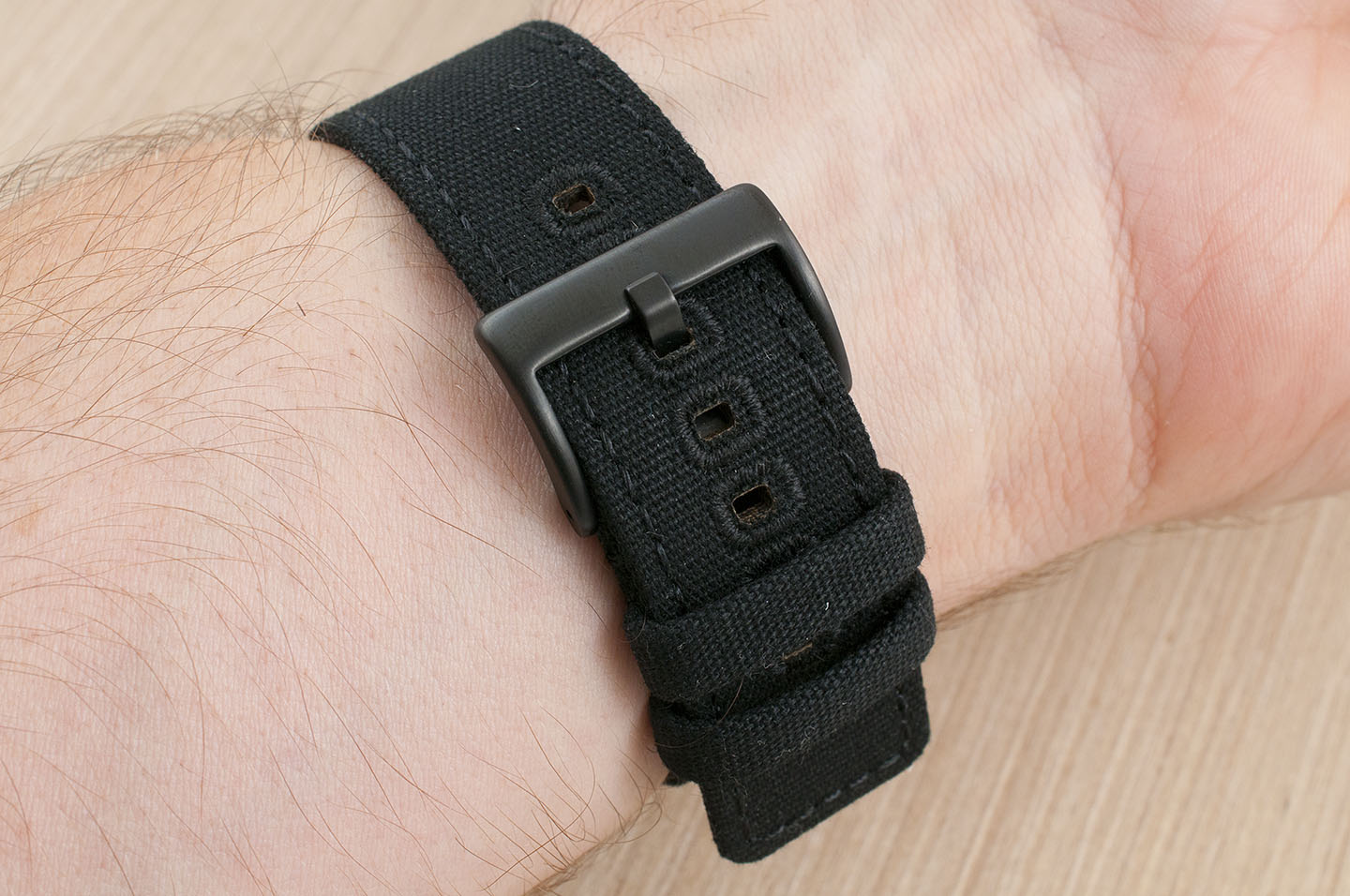 Canvas quick release watch strap band black pvd buckle 20mm 22mm