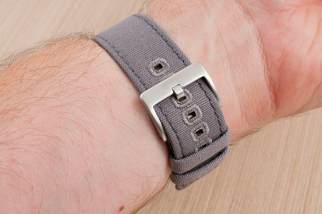 Canvas quick release watch strap band 20mm 22mm variant_gray