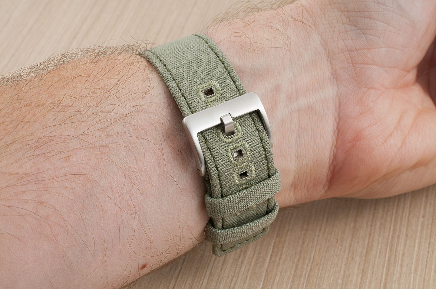 Canvas quick release watch strap band green 20mm 22mm