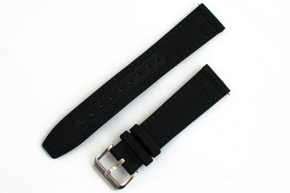 Premium Sailcloth quick release watch strap band replacement 19mm, 20mm, 21mm, 22mm black