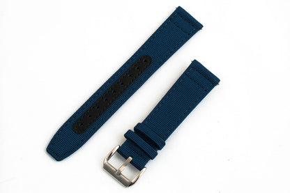 Premium Sailcloth quick release watch strap band replacement 19mm, 20mm, 21mm, 22mm blue