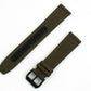 Premium Sailcloth quick release watch strap band replacement 19mm, 20mm, 21mm, 22mm green with black buckle