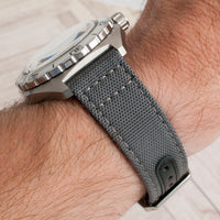 Premium Sailcloth quick release watch strap band replacement 19mm, 20mm, 21mm, 22mm gray grey variant_gray