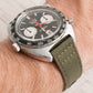 Premium Sailcloth quick release watch strap band replacement 19mm, 20mm, 21mm, 22mm green OD heuer autavia 1163v viceroy
