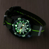 lume luminous lumed glowing glow in the dark NATO elastic parachute paratrooper marine nationale mn erika's original watch strap band 20mm 22mm green white yellow khaki tan striped variant_green/lumed_yellow