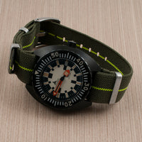 lume luminous lumed glowing glow in the dark NATO elastic parachute paratrooper marine nationale mn erika's original watch strap band 20mm 22mm green white yellow khaki tan striped variant_green/lumed_yellow