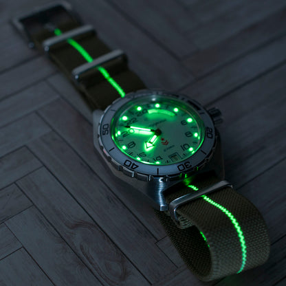 lume luminous lumed glowing glow in the dark NATO elastic parachute paratrooper marine nationale mn erika's original watch strap band 20mm 22mm green white yellow khaki tan striped