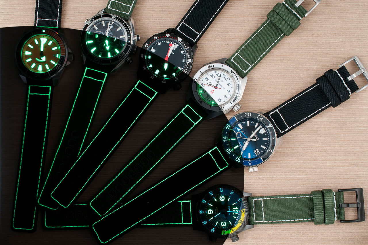 Luminous Stitching Canvas Watch Straps