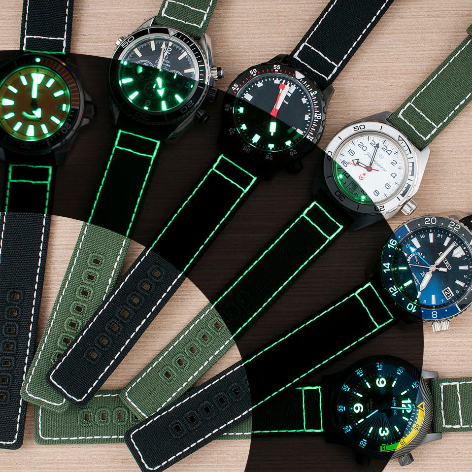 Luminous Stitching Canvas Watch Straps