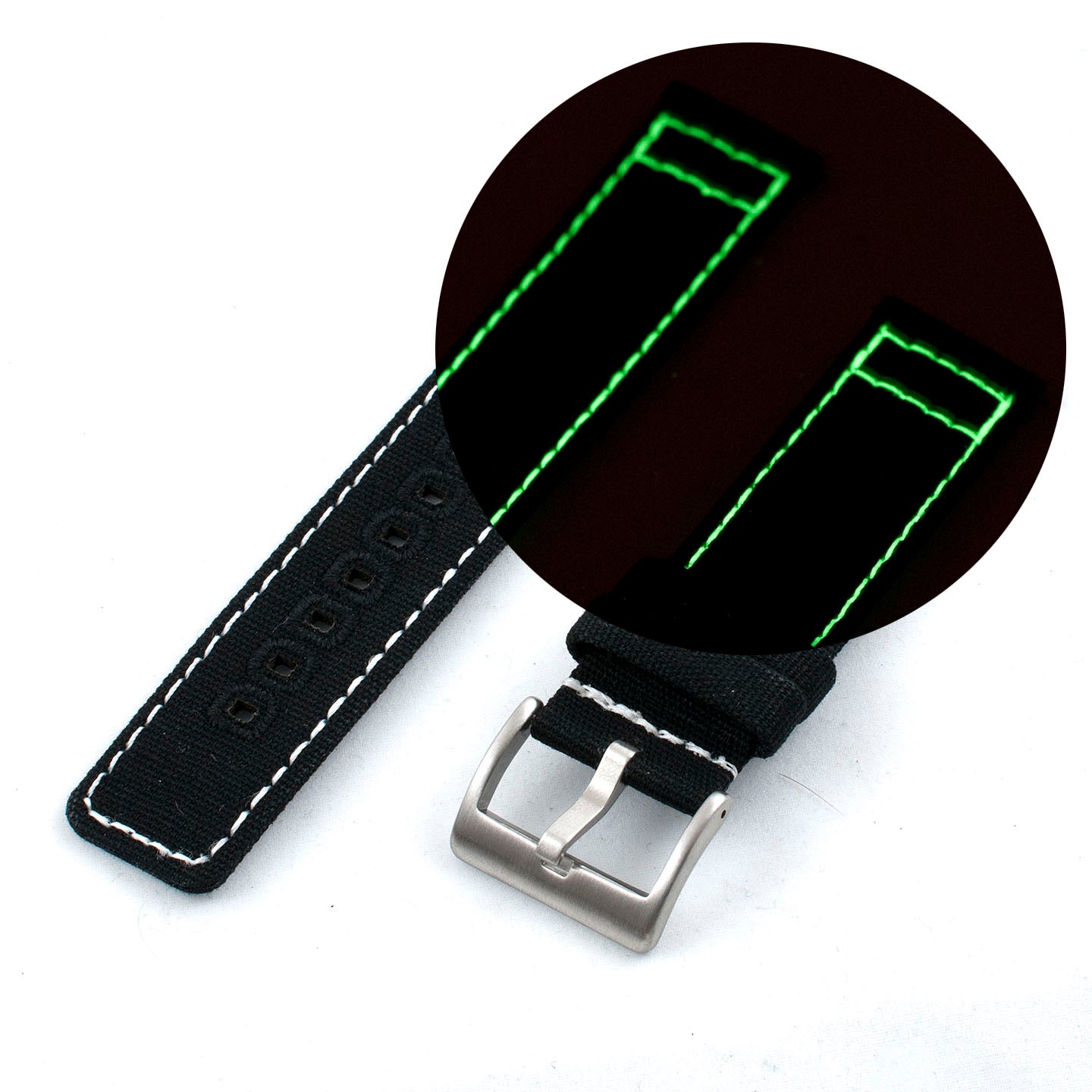 Luminous Stitching Canvas Watch Straps