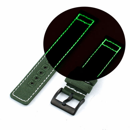 Luminous Stitching Canvas Watch Straps