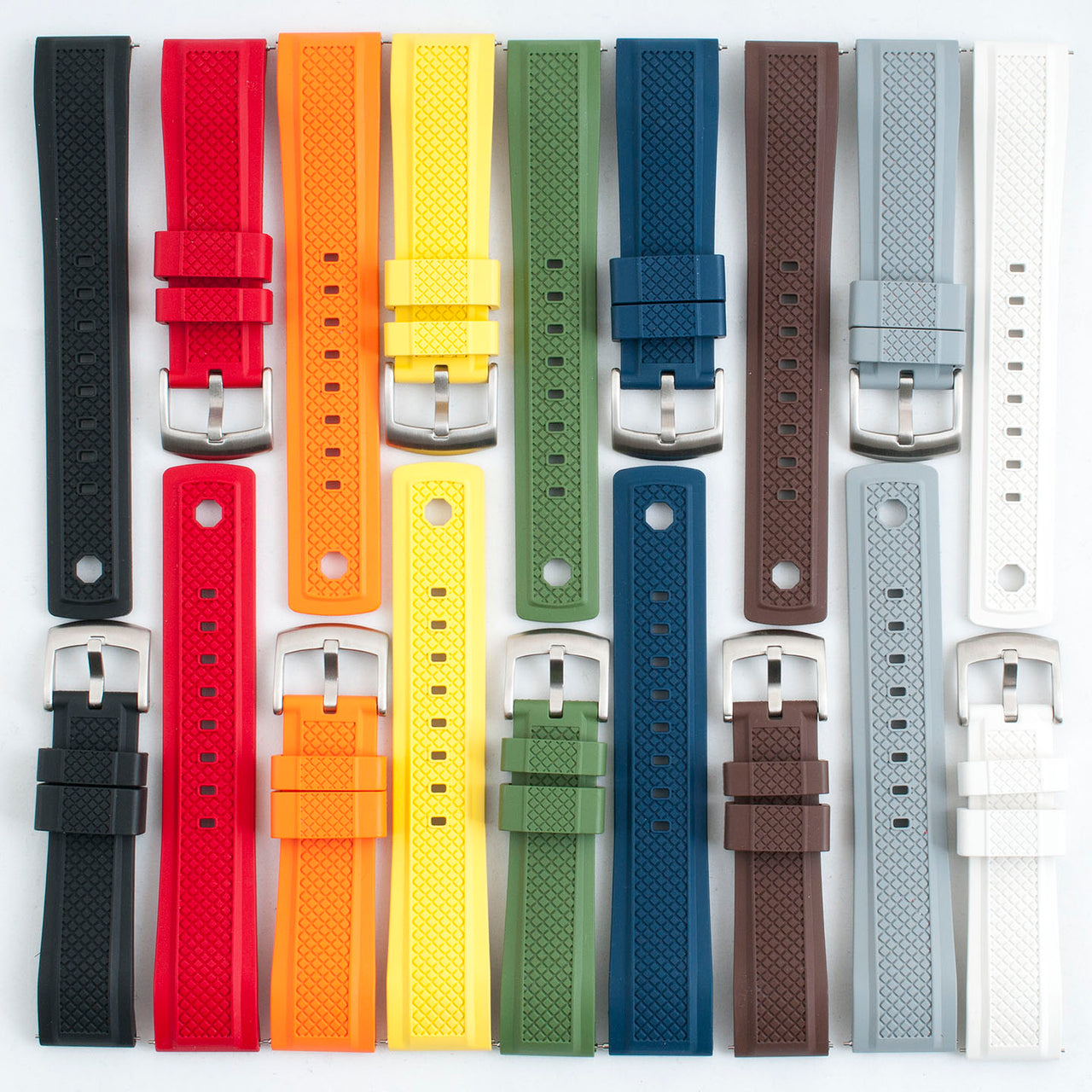 Locking Keeper FKM Rubber Quick Release Watch Straps