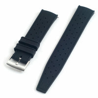 Tropical retro vintage replacement watch strap band FKM rubber tropic 19mm 20mm 21mm 22mm black variant_black