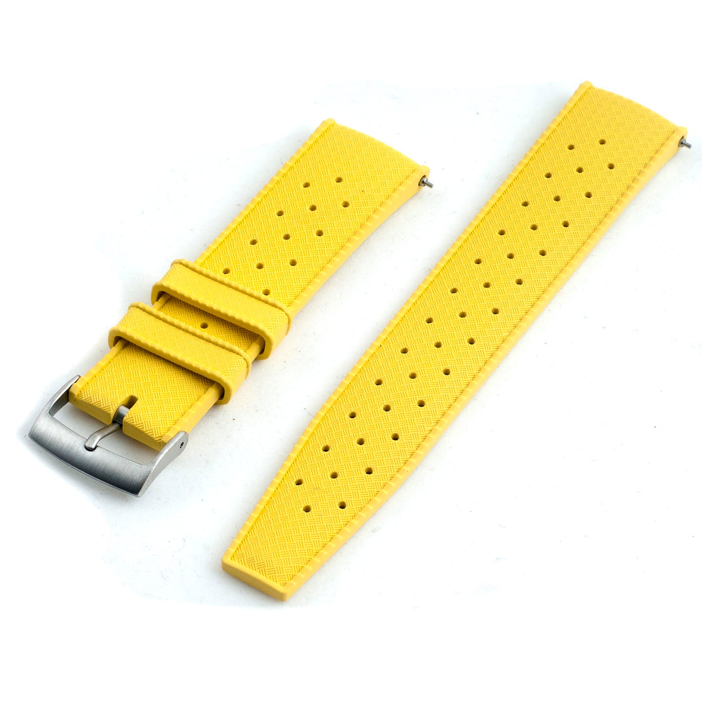 Tropical retro vintage replacement watch strap band FKM rubber tropic 19mm 20mm 21mm 22mm yellow