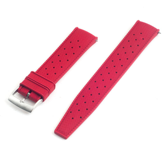 Tropical retro vintage replacement watch strap band FKM rubber tropic 19mm 20mm 21mm 22mm red variant_red