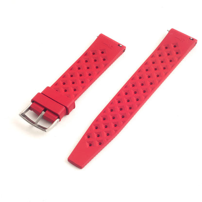 Tropical retro vintage replacement watch strap band FKM rubber tropic 19mm 20mm 21mm 22mm red