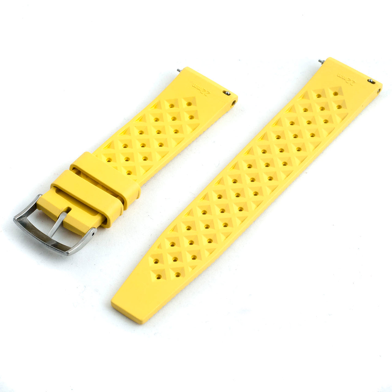 Tropical retro vintage replacement watch strap band FKM rubber tropic 19mm 20mm 21mm 22mm yellow variant_yellow