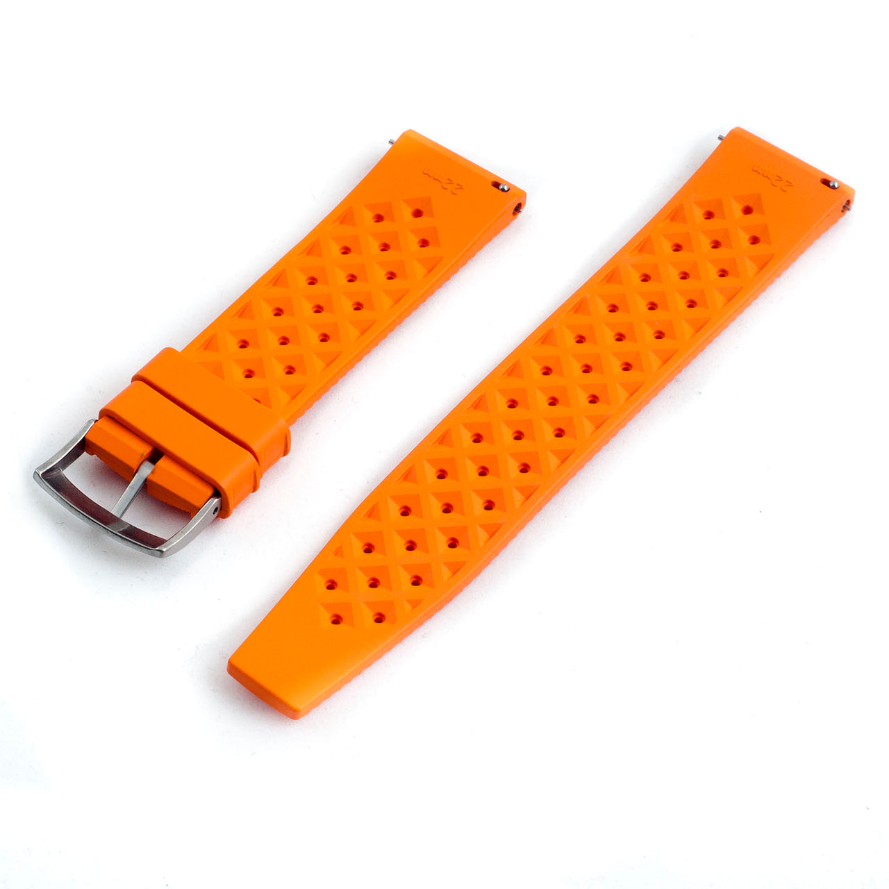 Tropical retro vintage replacement watch strap band FKM rubber tropic 19mm 20mm 21mm 22mm orange variant_orange