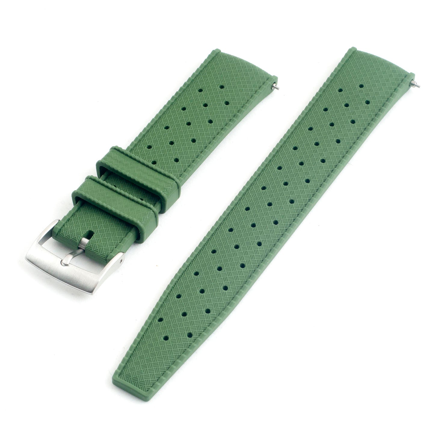 Tropical retro vintage replacement watch strap band FKM rubber tropic 19mm 20mm 21mm 22mm green