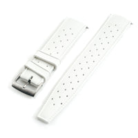 Tropical retro vintage replacement watch strap band FKM rubber tropic 19mm 20mm 21mm 22mm white variant_white