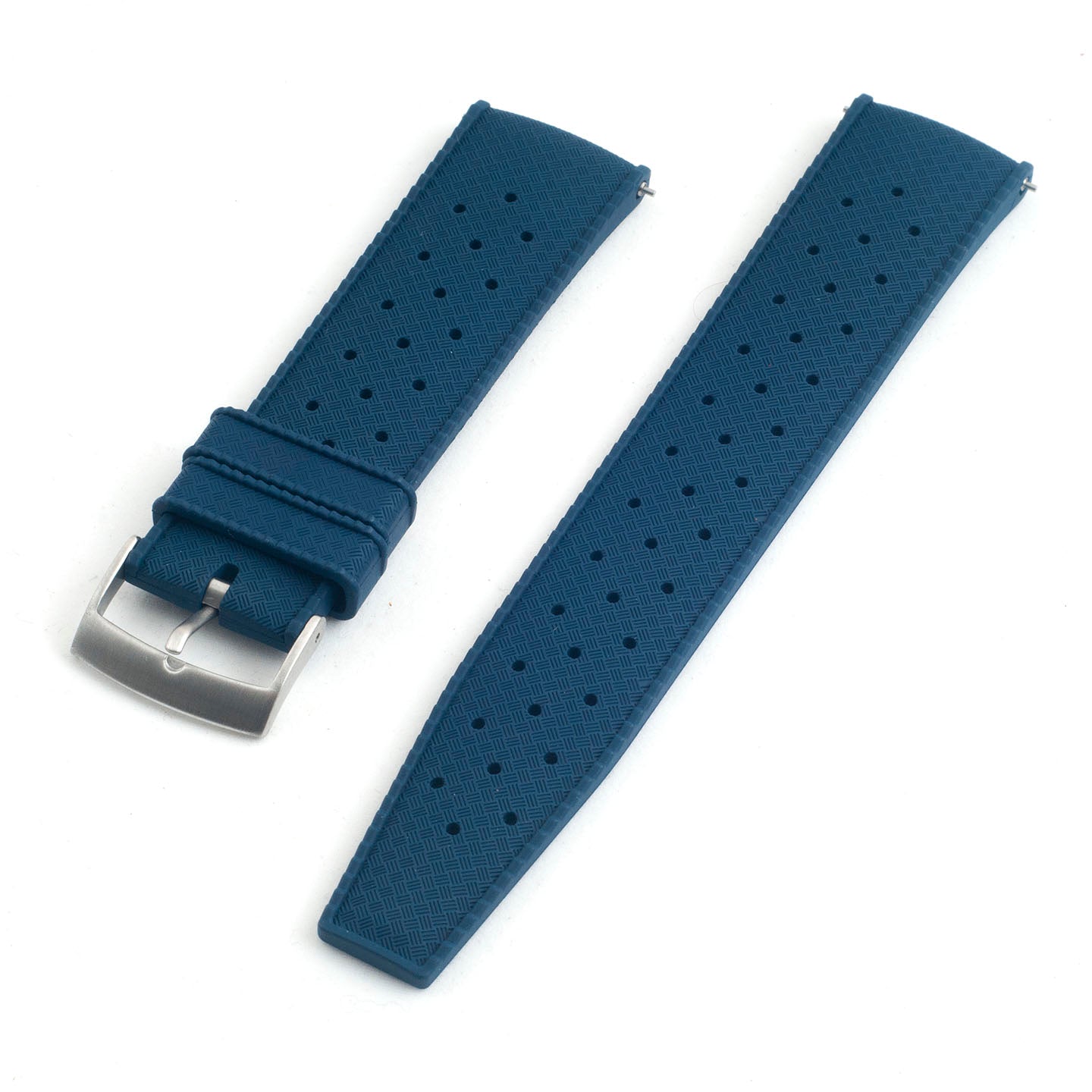 Tropical retro vintage replacement watch strap band FKM rubber tropic 19mm 20mm 21mm 22mm blue