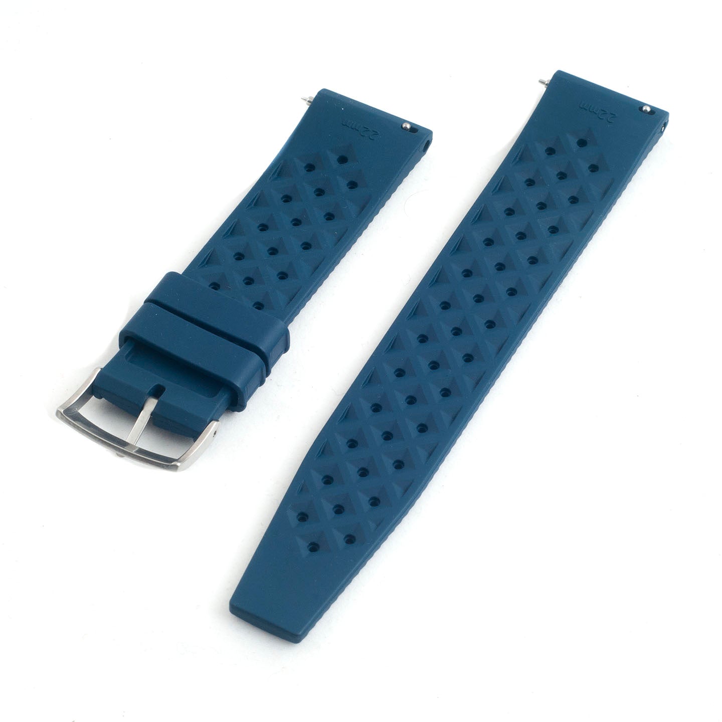 Tropical retro vintage replacement watch strap band FKM rubber tropic 19mm 20mm 21mm 22mm blue
