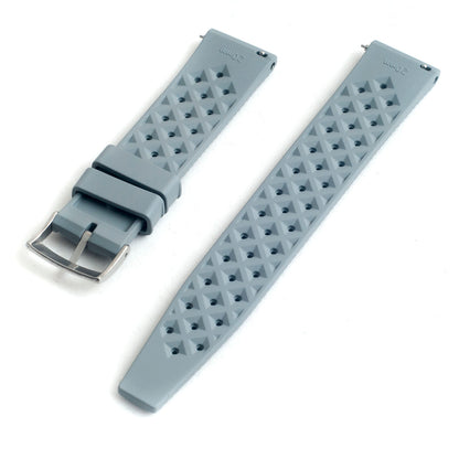 Tropical retro vintage replacement watch strap band FKM rubber tropic 19mm 20mm 21mm 22mm gray grey