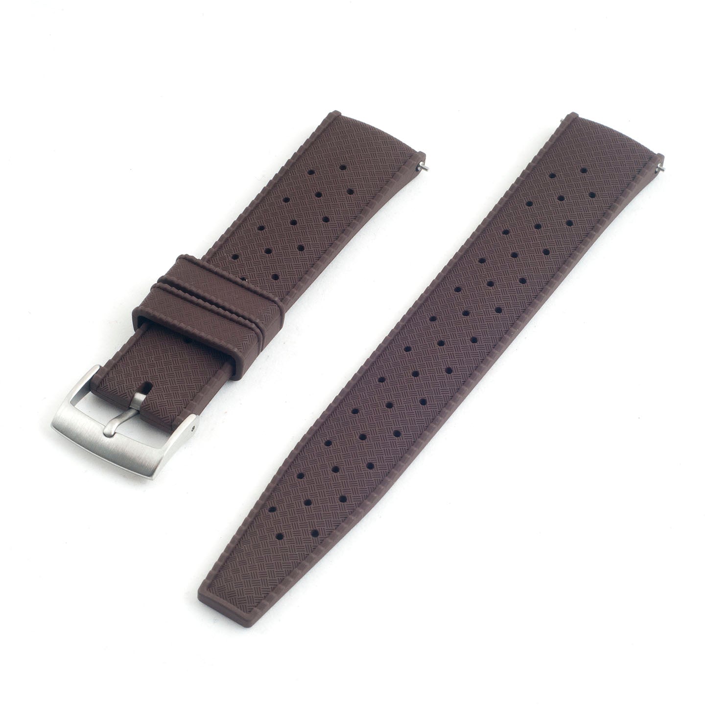 Tropical retro vintage replacement watch strap band FKM rubber tropic 19mm 20mm 21mm 22mm brown
