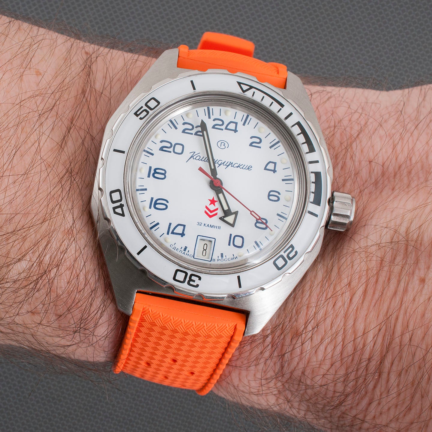 Tropical retro vintage replacement watch strap band FKM rubber tropic 19mm 20mm 21mm 22mm orange vostok 24 hr white