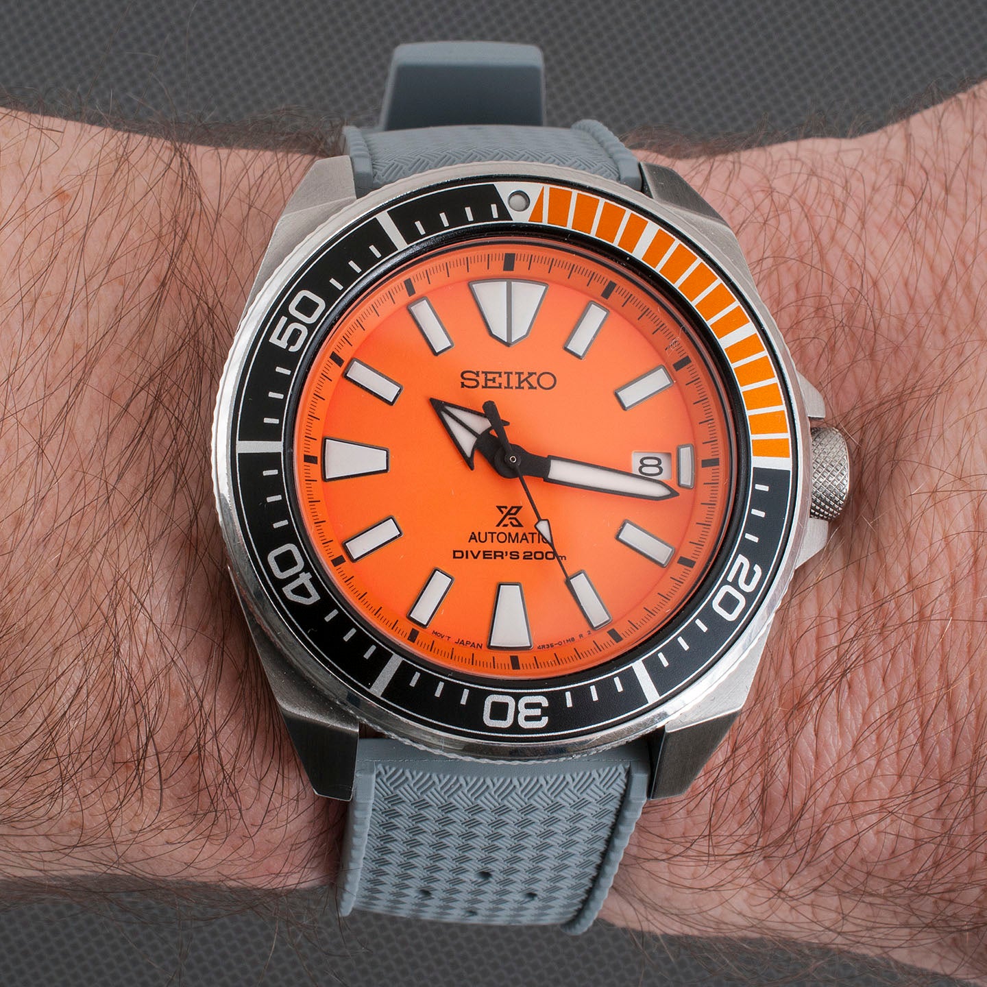 Tropical retro vintage replacement watch strap band FKM rubber tropic 19mm 20mm 21mm 22mm gray grey seiko orange samurai