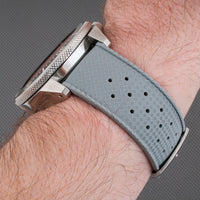 Tropical retro vintage replacement watch strap band FKM rubber tropic 19mm 20mm 21mm 22mm gray grey variant_gray