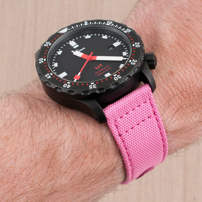 Brodinkee x StrapHabit 2022 Real Men Wear Pink Premium Sailcloth Quick Release Watch Straps